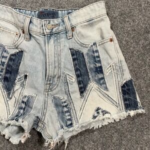 Lucky Brand Shorts Lucky Pins  Womens 0/25 Patchwork Denim High Rise Pants Booty
